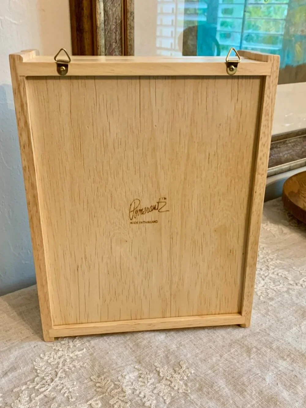 Wood Wall Hanging Mail Letter Rack and Hinged Hidden Key Organizer